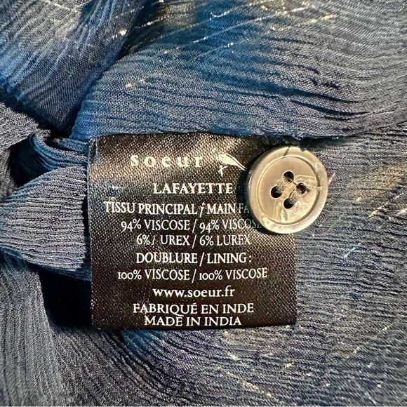 NWT Soeur ‘Lafayette’ Leopard Muslin Skirt in “Peacock Blue” Size 34 = Size XS - Picture 10 of 16